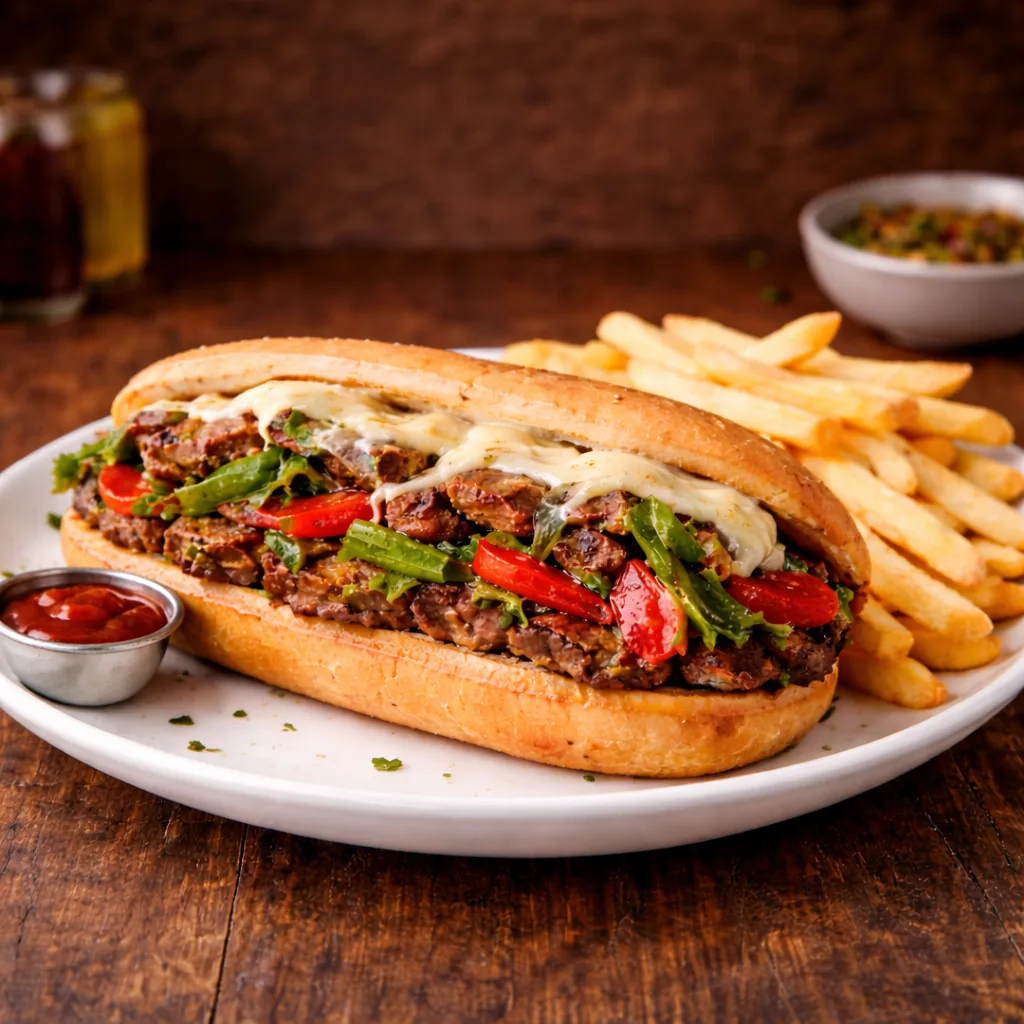 Philly Cheesesteak at Vibe Lounge